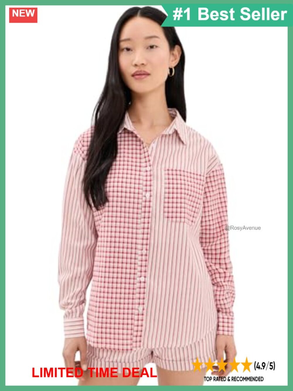Bailey Rose Women's Check Button Down Shirt